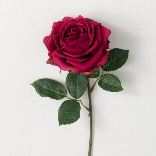 Burgundy Rose Stem - Artificial floral - Red Burgundy Colored artificial Rose Stem